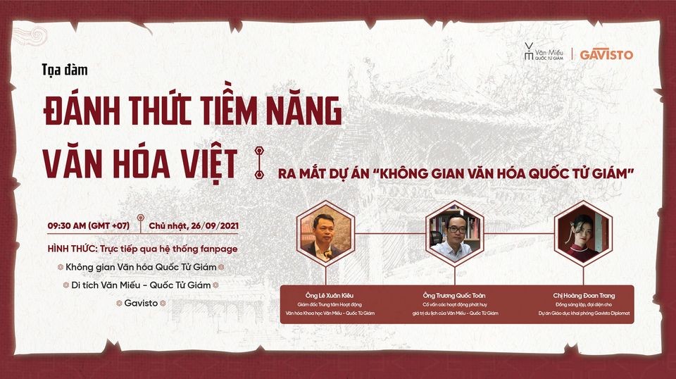 Tọa đàm trực tuyến đánh thức tiềm năng văn hóa Việt sẽ diễn ra vào 26/9