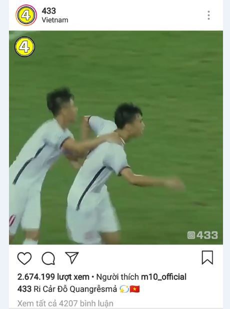 Tài khoản clip bóng đá số 1 thế giới lấy Quang Hải lấy làm ví dụ cho bàn thắng vất vả