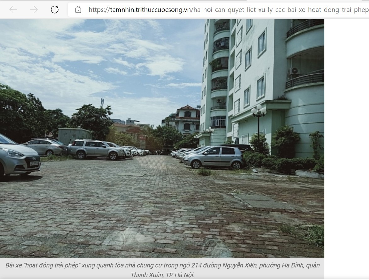 Phường Hạ Đình, Thanh Xuân: Cần xử lý nghiêm đối tượng 'cưỡng đoạt tài sản' và bãi xe ô tô hoạt động trái phép trong ngõ 214  đường Nguyễn  Xiển