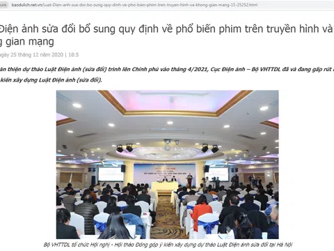Bổ sung quy định về phổ biến phim trên truyền hình và không gian mạng trong Luật Điện ảnh sửa đổi