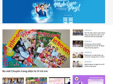 Báo điện tử Dân sinh ra mắt chuyên trang Vì trẻ em