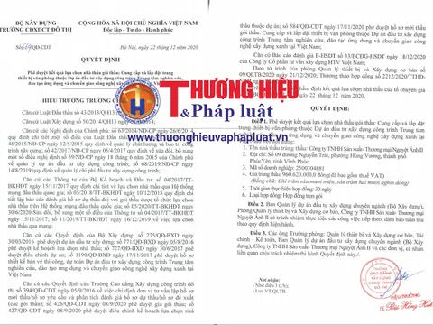 Dấu hiệu bất thường trong hồ sơ mời thầu tại Trường Cao đẳng Xây dựng Công trình đô thị