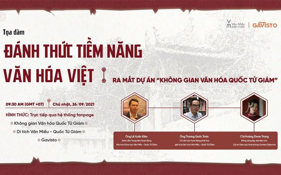 Tọa đàm trực tuyến đánh thức tiềm năng văn hóa Việt sẽ diễn ra vào 26/9